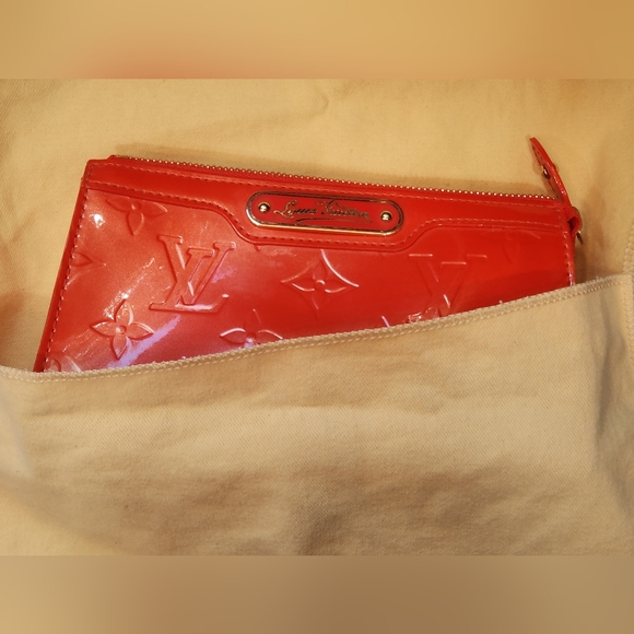 Louis Vuitton Vernis Leather Trousse Cosmetic Case bag Clutch Orange pochette - Picture 15 of 16